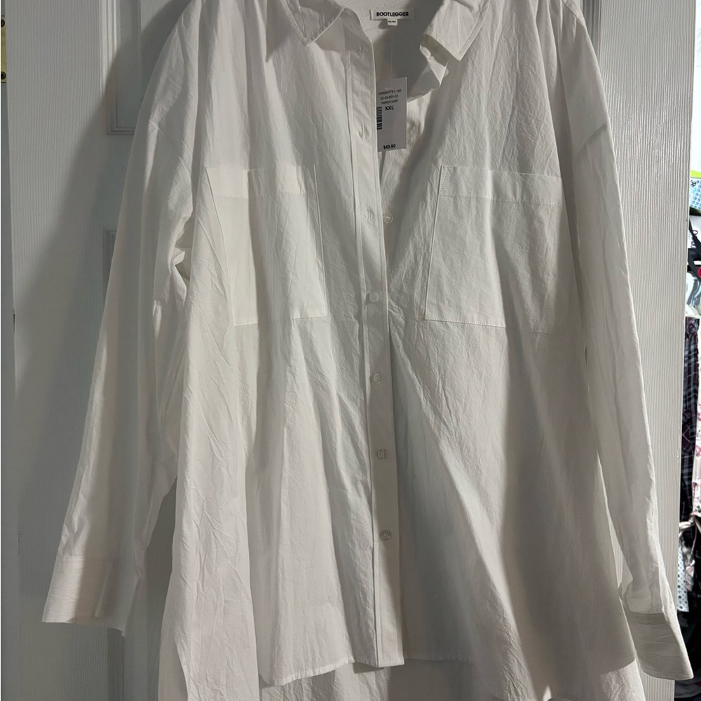 Elegant White Button-Down Shirt